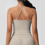 DianDONG Pure color nude feeling skin-friendly sports yoga clothes slim fit stretch T-shirt fitness shorts suit for women