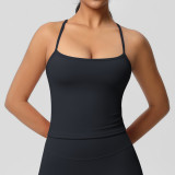 DianDONG Pure color nude feeling skin-friendly sports yoga clothes slim fit stretch T-shirt fitness shorts suit for women