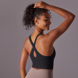 DianDONG Pure color nude feeling skin-friendly sports yoga clothes slim fit stretch T-shirt fitness shorts suit for women