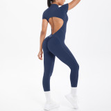 DianDONG Pure color nude feeling skin-friendly sports yoga clothes slim fit stretch T-shirt fitness shorts suit for women