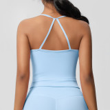 DianDONG Pure color nude feeling skin-friendly sports yoga clothes slim fit stretch T-shirt fitness shorts suit for women