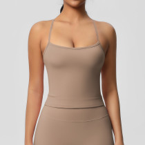 DianDONG Pure color nude feeling skin-friendly sports yoga clothes slim fit stretch T-shirt fitness shorts suit for women