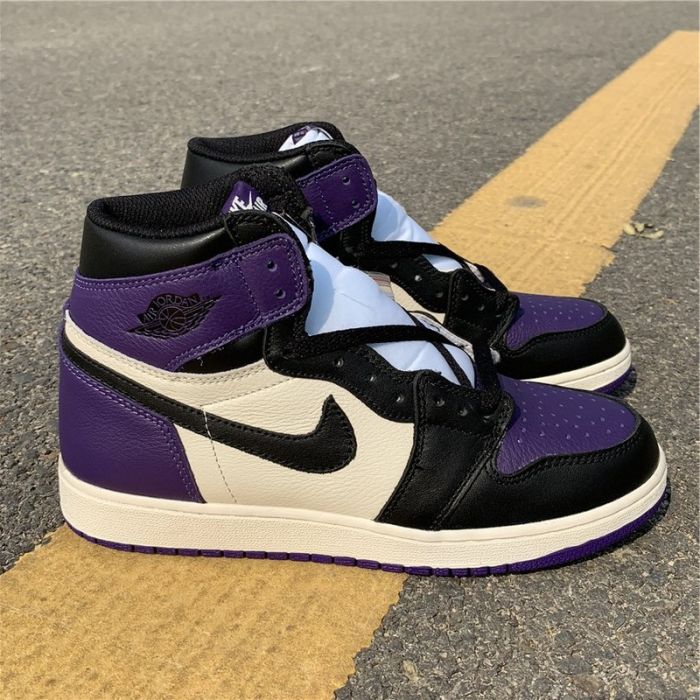 Air Jordan 1 Retro High Court Purple (GS) by shootjerseys