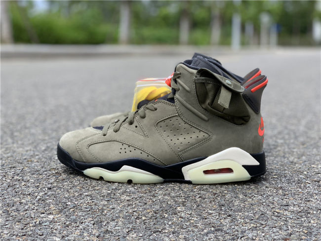 Travis Scott x Air Jordan 6 Medium Olive by shootjerseys