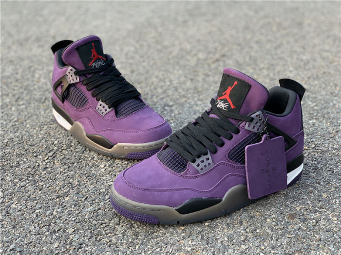 Travis Scott x Air Jordan 4 Purple Suede by shootjerseys