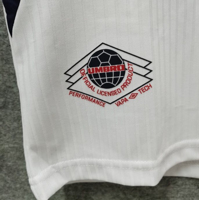 England 1998 retro classic home soccer jersey
