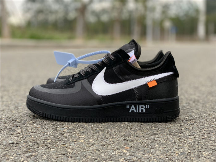 Off-White Nike Air Force 1 Low Black White 2.0 THE TEN by shootjerseys
