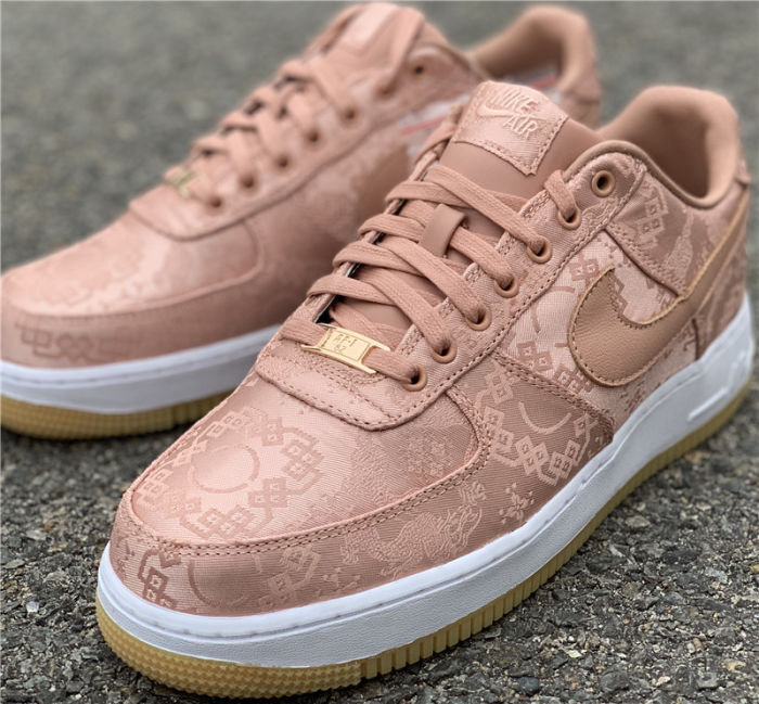 CLOT x Nike Air Force 1 Low “Rose Gold” by shootjerseys