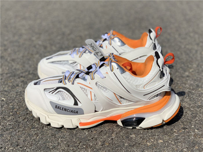Balenciaga 3.0. White orange lamp shoes