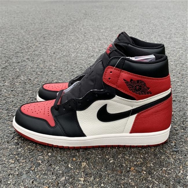 Air Jordan 1 Bred Toe by shootjerseys