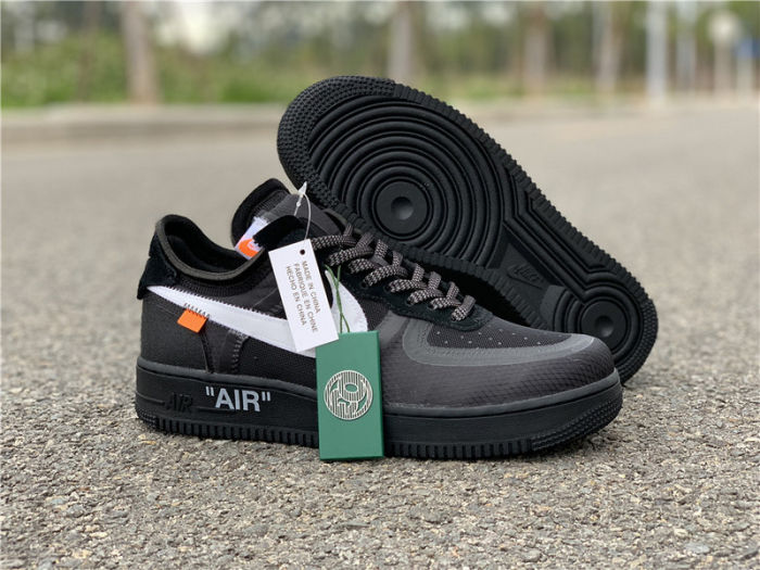 Off-White Nike Air Force 1 Low Black White 2.0 THE TEN by shootjerseys