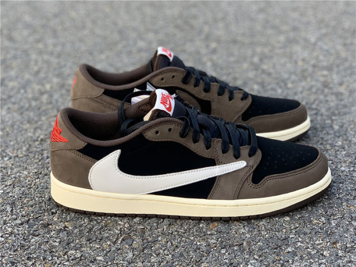 Travis Scott x Air Jordan 1 Low “Dark Mocha” by shootjerseys