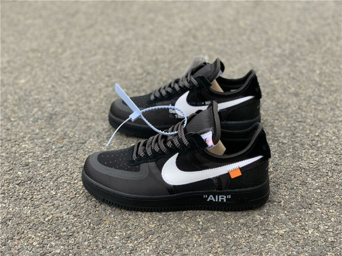 Off-White Nike Air Force 1 Low Black White 2.0 THE TEN by shootjerseys