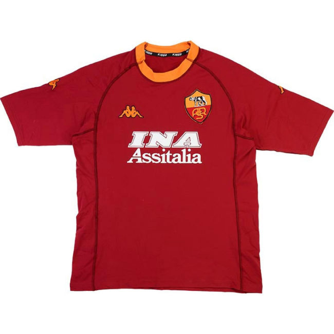 AS Roma 2000-2001 Home Retro Soccer Jersey