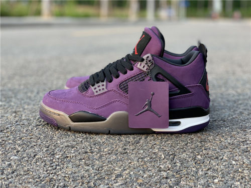 Travis Scott x Air Jordan 4 Purple Suede by shootjerseys