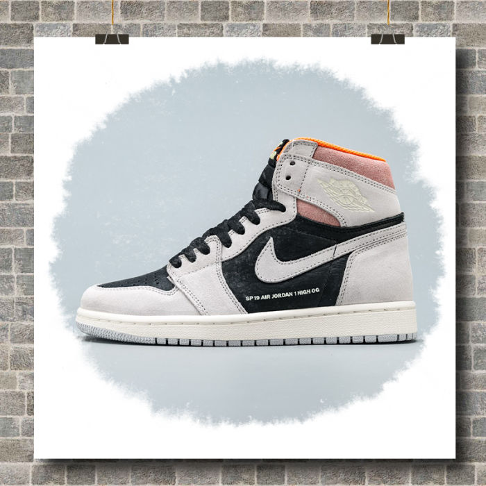 Jordan 1 Retro High Neutral Grey Hyper Crimson
