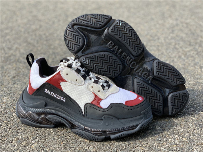 Balenciaga white black wine red air cushion
