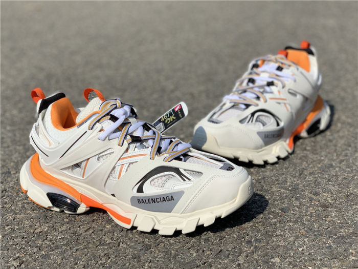 Balenciaga 3.0. White orange lamp shoes