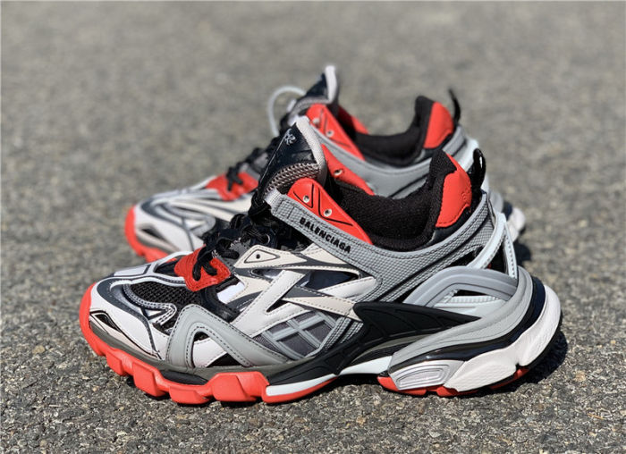 Balenciaga 4.0 gray black red hollow
