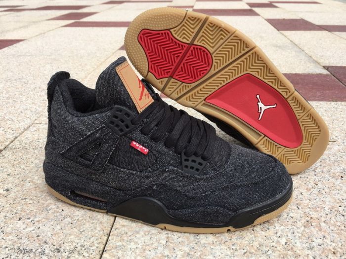 Levi's x Air Jordan 4 “Black” by shootjerseys