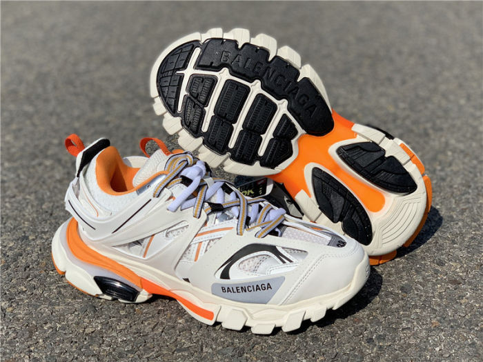 Balenciaga 3.0. White orange lamp shoes