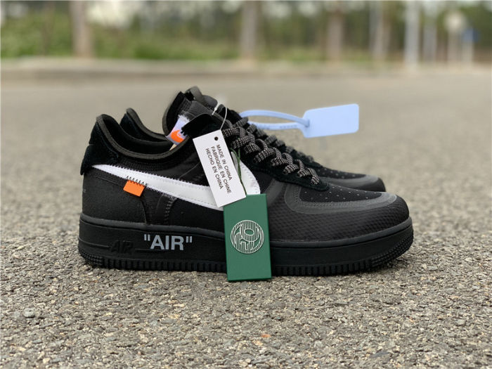 Off-White Nike Air Force 1 Low Black White 2.0 THE TEN by shootjerseys