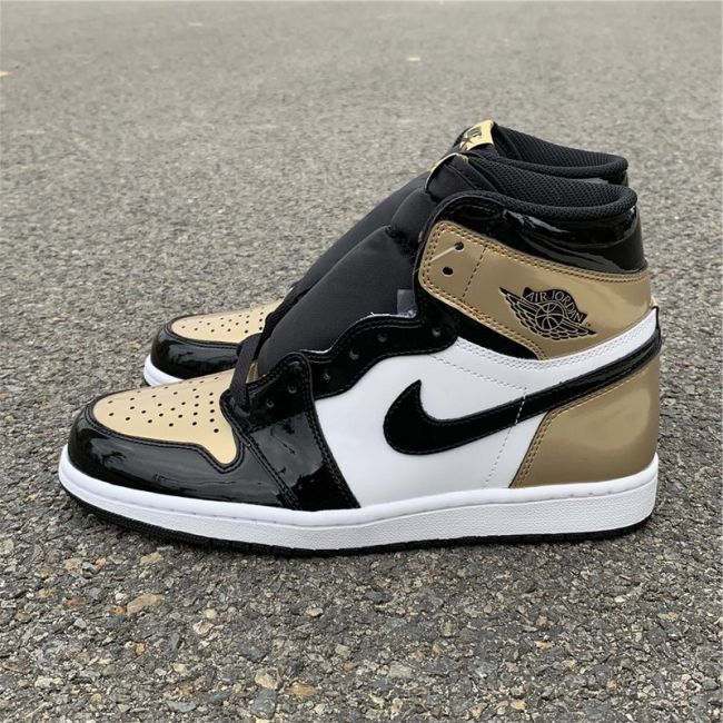 Air Jordan 1 Retro High NRG Patent “Gold Toe” by shootjerseys
