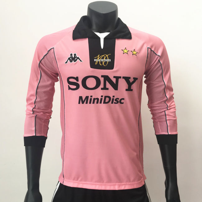 Juventus 1997/1998 Away LS Retro Jerseys - Pink Centenary
