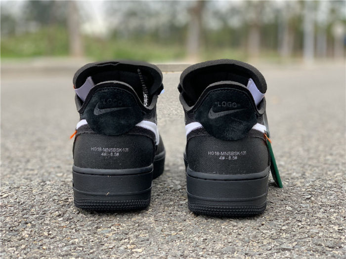 Off-White Nike Air Force 1 Low Black White 2.0 THE TEN by shootjerseys