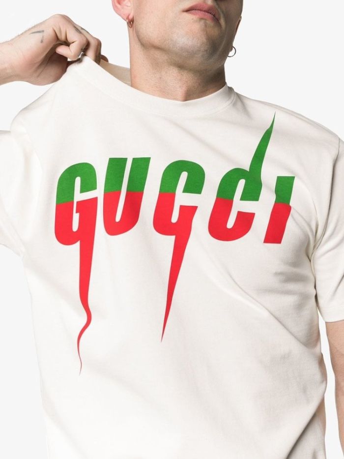 Gucci short sleeve men and women couple💑 black and white M LM XL XXL