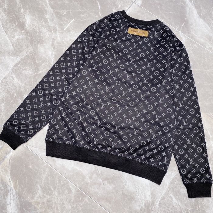 Louis Vuitton 2020's latest double mesh printed round neck hoodie