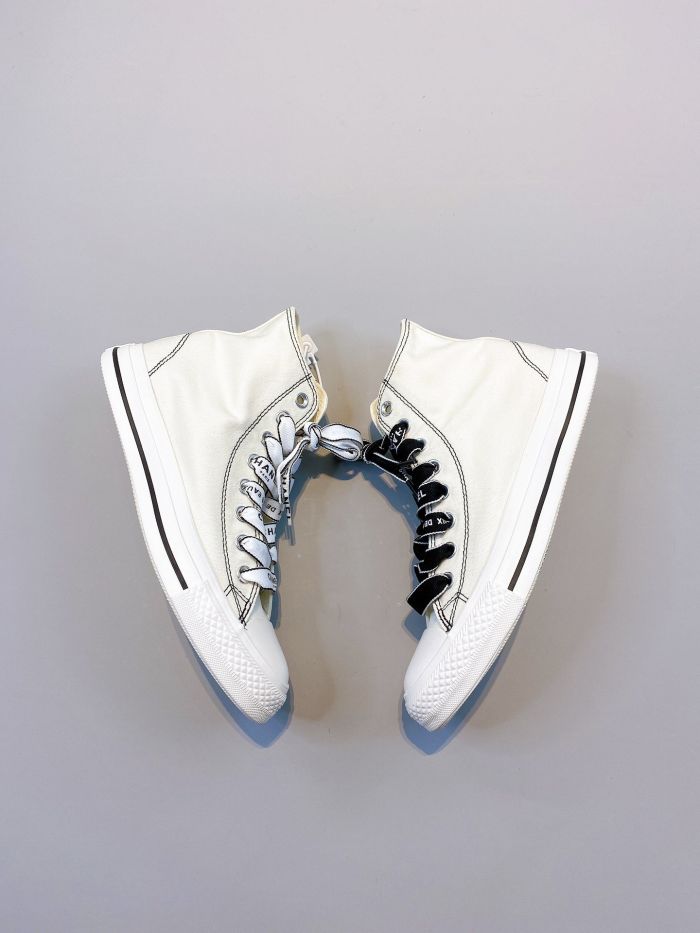 Chanel and converse co branded canvas shoes