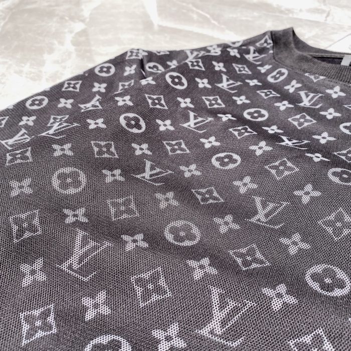 Louis Vuitton 2020's latest double mesh printed round neck hoodie