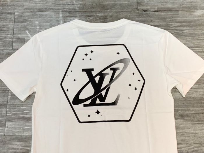 LV short sleeve men and women couples 💑 fabric black and white S M L XL