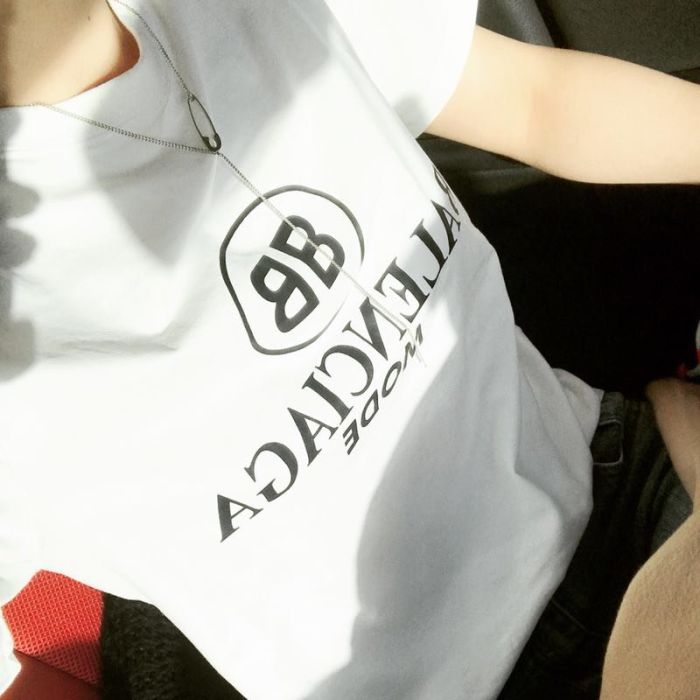 Balenciaga, 2019SS spring and summer new., two-letter pattern BB printed short-sleeved T-shirt, black, white
