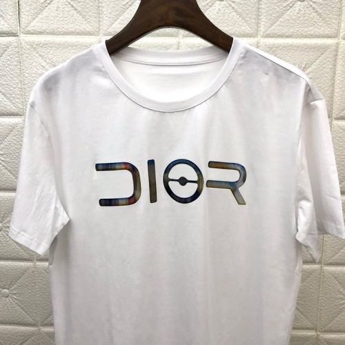 Dior x Korayamaji 2019 Collaboration Series Laser Silver Metal Letter Short Sleeve T-shirt