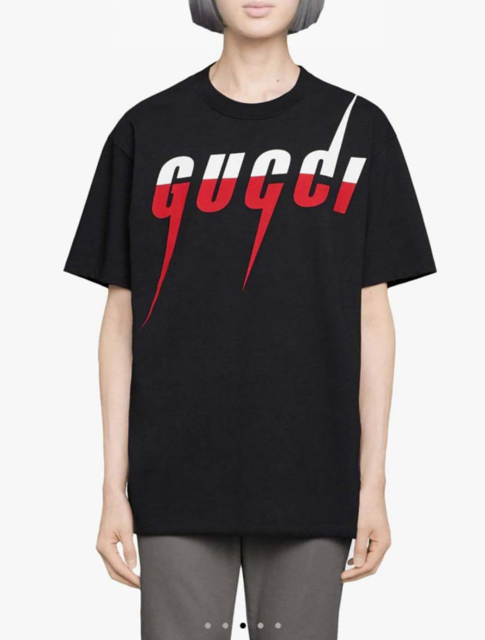 Gucci short sleeve men and women couple💑 black and white M LM XL XXL
