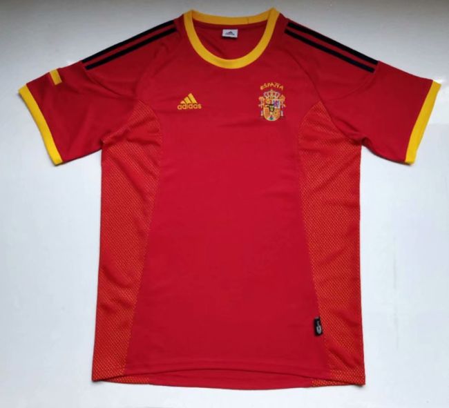 2002 Spain Home Retro Soccer Jersey