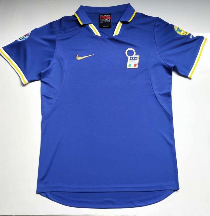 1996 Italy Blue Soccer Jersey