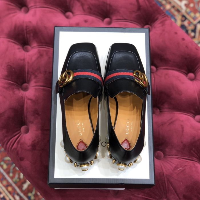 Gucci double g pearl heel footable lefook shoes