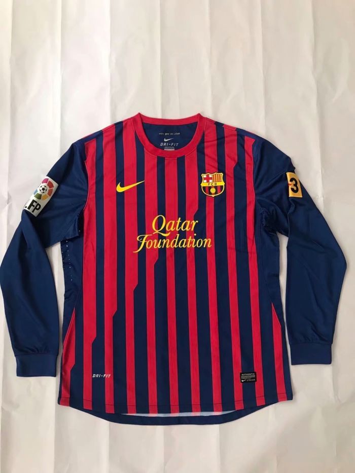 2011 / 2012 Barcelona home long sleeve Soccer Jersey