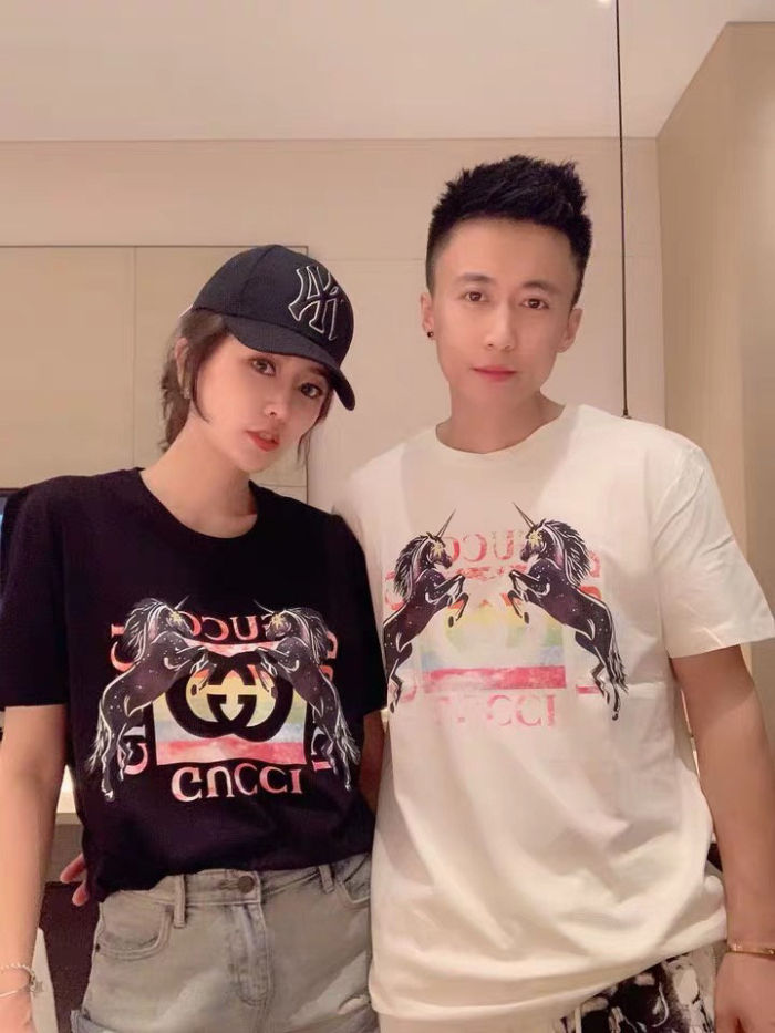 Gucci short sleeve men and women couple💑 black and white S M L XL
