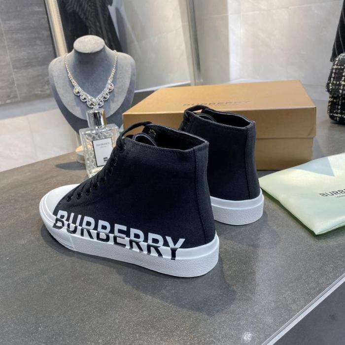 Burberry leopard cotton canvas high top sneaker