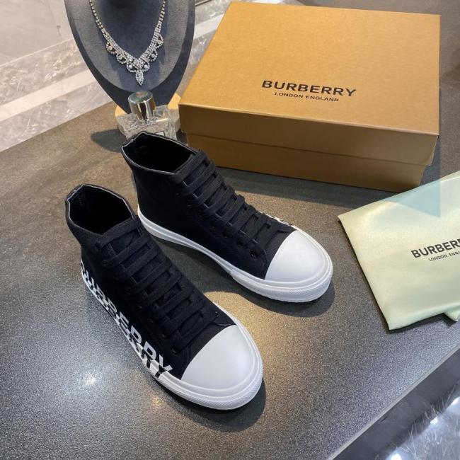 Burberry leopard cotton canvas high top sneaker