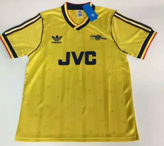 86-88 Adult Arsenal yellow retro soccer jersey football shirt