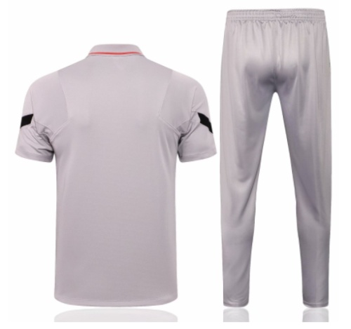 2021-2022 Paris Saint-Germain Gray Polo Training Suit