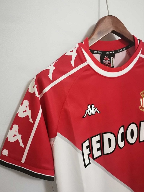 99-00 Adult Monaco home red retro soccer jersey football shirt