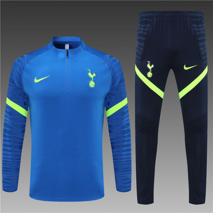 2021-2022 Tottenham Hotspur blue half pull training suit plus pants