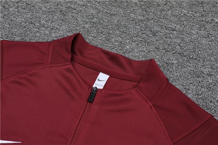 2021-2022 Barcelona Kids burgundy half pull training suit and pants
