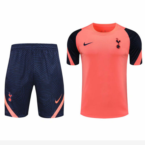 2021 Tottenham Orange short sleeve training suit(Shirt + Pant)